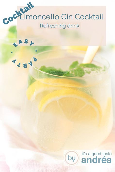 This Limoncello Gin cocktail is really REFRESHING and so delicious! With a fresh mint flavor, a little bit of sweetness, some tang from the lemon, and sparkling water. Combined with the fresh Limoncello and spicy Gin it's the PERFECT summer drink for sure! Limoncello Gin Fizz, Lemoncello And Gin Drinks, Gin And Limoncello Cocktail, Lemon Gin Drinks, Limoncello Gin Cocktail, Boujee Cocktails, Mint Syrup Recipe, Limoncello Lemonade, Sparkling Water Cocktail