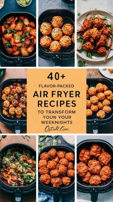 40+ Flavor-Packed Air Fryer Recipes to Transform Your Weeknights Family Air Fryer Meals, Air Fryer Weeknight Dinner, Unusual Air Fryer Recipes, Ninja Double Stack Air Fryer Recipes, Airfryer Recipes Uk, One Pot Air Fryer Meals, Air Fryer Fall Recipes, Airfryer Meals, Cabin Food