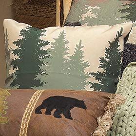 PRICES MAY VARY. 60 Day No Hassle Returns A Black Forest Decor Exclusive - Add woodland appeal to your bed with this polyester pillow with a cotton back and poly fill featuring pine trees in varying shades of green. Machine wash cover; spot clean insert. 18"W x 18"L Boho Cabin Decor, Bedroom Ideas Beach, Boho Cabin, Cozy Cabin Decor, Guest Room Office Combo, Bear Cabin, Girls Room Design, Black Forest Decor, Ceramic Frogs