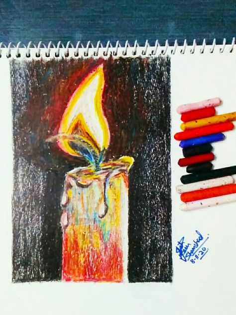 SHAHZEEN's Art and Craft. Wax crayon candle art Drawings With Wax Crayons, Art With Wax Crayons, Wax Color Drawing, Wax Crayon Painting, Wax Crayons Drawing, Wax Colour Drawing, Drawing With Wax Crayons, Crayon Painting Ideas, Melting Candle Drawing