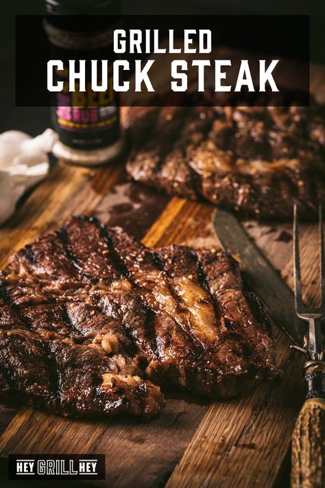 Smoked Chuck Steak, Marinade For Chuck Steak, Chuck Steak Recipes Grilled, Chuck Roll Steak Recipes, Beef Chuck Steak Marinade, Grilled Chuck Steak, Grilled Chuck Roast Recipes, Chuck Shoulder Steak Recipes, Beef Chuck Shoulder Steak Recipes