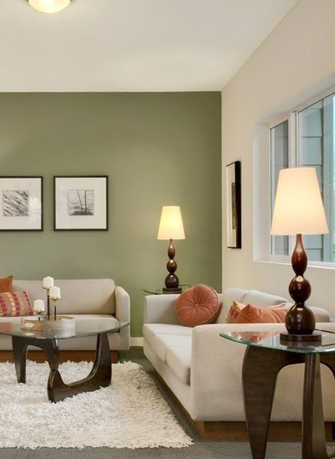 What Goes With Sage Green, Purple Curtains Living Room, Green Room Colors, Green Walls Living Room, Dining Room Wall Color, Beige Couch, Wall Color Combination, Color Palette Living Room, Family Room Colors