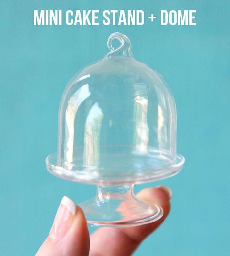 Smallest Cake Stand   Dome Mini Cupcake Stand, Felted Creatures, Seasonal Tree, Small Cake Stand, Mini Cake Stand, Cupcake Container, Cake Stand With Dome, Tiny Stuff, Cake Dome