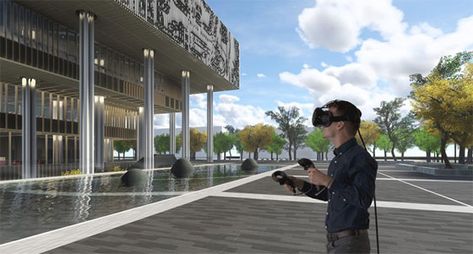 Virtual Reality Architecture, Software Architecture Design, Revit Tutorial, Exterior Rendering, Industrial Buildings, Design Software, The Building, Virtual World, Software Design