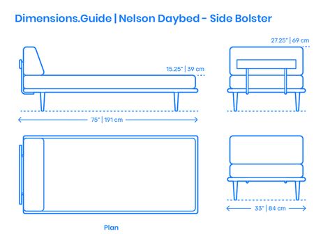 The Nelson Daybed with Side Bolsters is built with detail attention to fit many settings such as homes and offices by bringing multi-functional sophistication. The Nelson Daybed with Side Bolster has an overall height of 27.25” (69 cm), width of 75” (191 cm) and depth of 33” (84 cm). The Nelson Daybed with Side Bolster has a seat height of 15.25” (39 cm). Downloads online #daybeds #beds #furniture #home Metal Armchair, Architecture Drawing Plan, Zine Design, Lightweight Bedding, Architecture 3d, Bed Dimensions, Bath Remodel, Built Environment, Room Layout