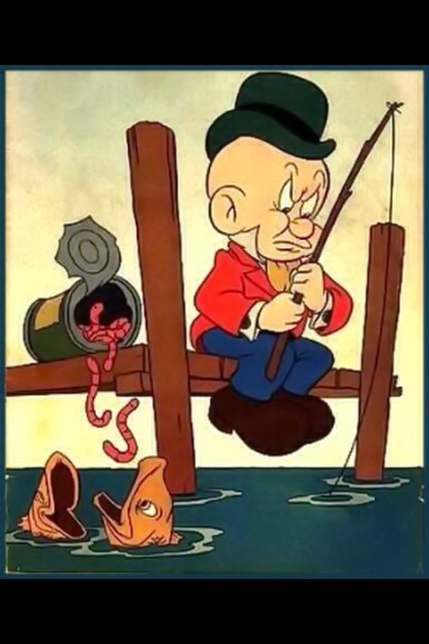 Elmer ! Fishing Jokes, Desenho Tom E Jerry, Happy Fishing, Elmer Fudd, Fishing Signs, Fishing Pictures, Cartoon Pictures, Crappie Fishing, Fishing Quotes