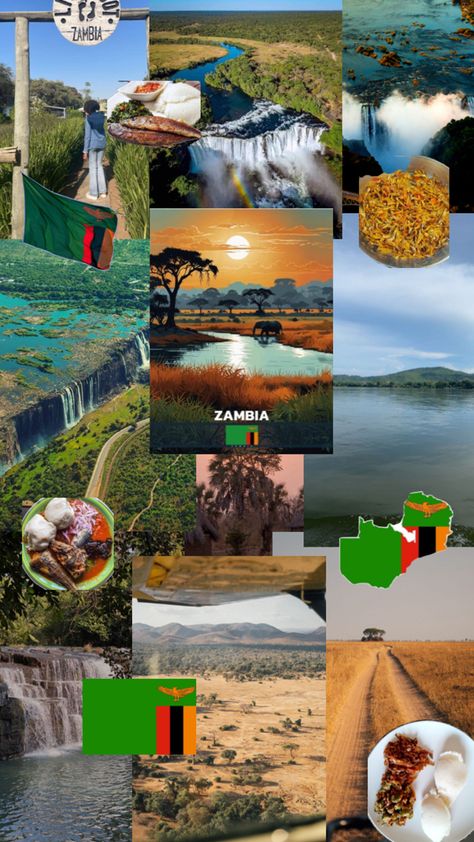 #collage #aesthetic #travel #culture #Zambia #viralpost #ZambianFood #BukaBuka #LightFoot Zimbabwe Aesthetic, Travel Culture, Aesthetic Travel, Dream Travel Destinations, Gap Year, African Countries, Zimbabwe, Zambia, Countries Of The World