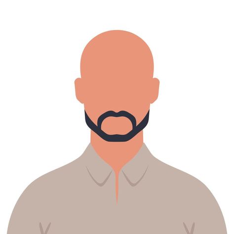 Bald Man With Beard, Beard Bald, Bald Person, Male Avatar, Avatar Illustration, Bald Men With Beards, Man With Beard, Faceless Men, Bald With Beard