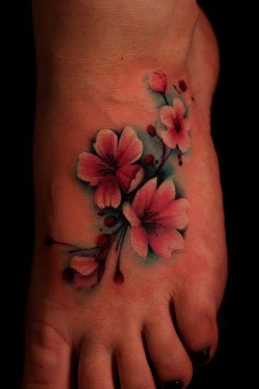 Cherry Blossom Tree Tattoo, Blossom Tree Tattoo, Tattoo Son, Blossom Tattoo, Cherry Blossom Tattoo, Tattoo Feminina, Foot Tattoo, Design Tattoo, Tree Tattoo