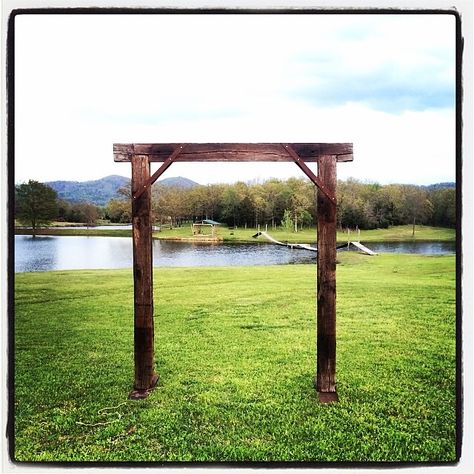 Railroad tie arbor for a 2014 spring wedding at the Buffalo Creek Guest Ranch. Railroad Ties Ideas, Railroad Ties Landscaping, Railroad Tie, Utility Area, Land Ideas, Shed Landscaping, Railroad Ties, Tie Ideas, Railway Sleepers