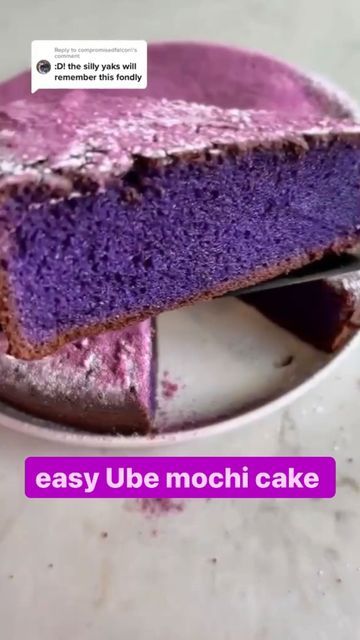 subtle asian baking (SAB)® on Instagram: "Irresistible and super easy ube mochi cake, one pot or a blender Exclusive recipe by @katlieu featured @amazonbooks Ingredients: For the mochi cake batter -2 eggs, about 50 g each (sub with 100 g silken tofu for a vegan cake) -1 cup any milk (use plant-based or coconut milk for a vegan cake) -1/2 cup condensed milk (use vegan condensed milk for a vegan cake) -1 tablespoon ube extract -1 teaspoon vanilla extract, optional -1/2 tablespoon miso, any (su Ube Mochi Cake, Ube Mochi Recipe, Ube Condensed Milk, Condensed Milk Uses, Ube Desserts, Ube Mochi, Ube Extract, Asian Baking, Vegan Condensed Milk