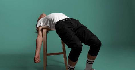 A Male Model Reclining on a Stool · Free Stock Photo Male Man, Men Model, Studio Shoot, Male Model, Free Photos, Free Stock Photos, Black Pants, Art Reference, Resolution