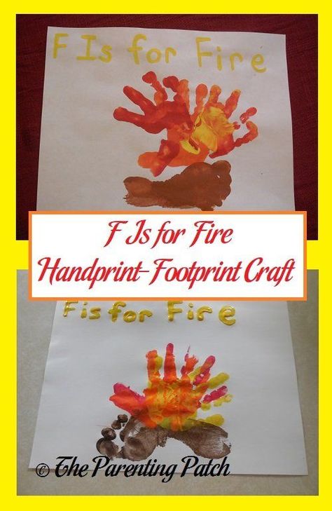 F is for fire! Make a letter F fire craft with handprints and footprints using nontoxic paint. Fire Handprint Craft, F Is For Fire, Letter F Crafts For Toddlers, Fireman Crafts, Fire Safety Preschool Crafts, Letter F Craft, Young Toddler Activities, Safety Crafts, Fire Crafts