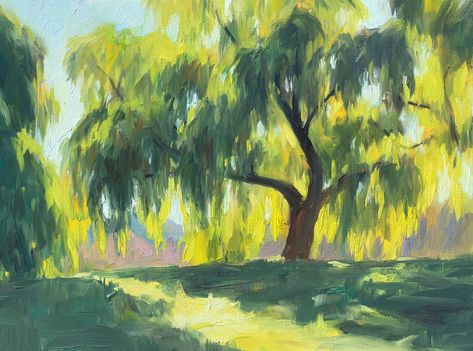 Heather Martin, Willow Trees, Garden Watercolor, Weeping Willow, Watercolor Plants, Outdoor Paint, Fall Watercolor, Watercolor Trees, Tree Drawing