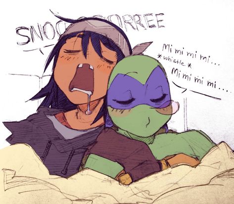 April X Casey Tmnt, Casey Tmnt, 2012 Tmnt, I Miss My Cat, Turtle Stuff, Black Kawaii, Sleepy Bois, Tmnt Characters, Donatello Tmnt