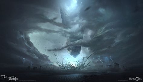 Storm Concept Art, Demon's Souls, Souls Art, Technical Artist, Storm Art, Demon Souls, Soul Art, Fantasy Concept Art, Environment Design