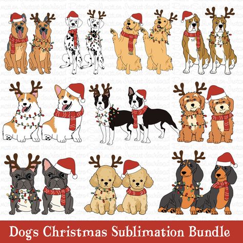 Christmas Dog Illustration, Deadpool Artwork, Dog Christmas Photos, Window Paintings, Pets Christmas, Images Noêl Vintages, Christmas Dog Treats, Hot Dog Sauce, Christmas Card Sayings