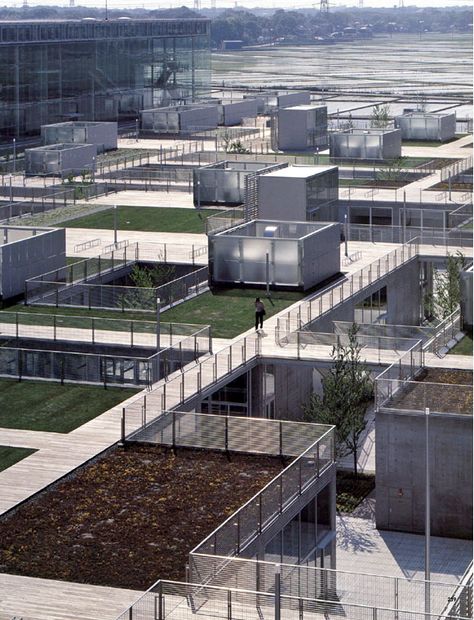 Saitama Prefectural University  by Riken Yamamoto  Field Shop Riken Yamamoto, Architectural Magazine, Living In Japan, Green Roofs, University Architecture, Japan Architecture, Internal Courtyard, Architecture Collage, Student House