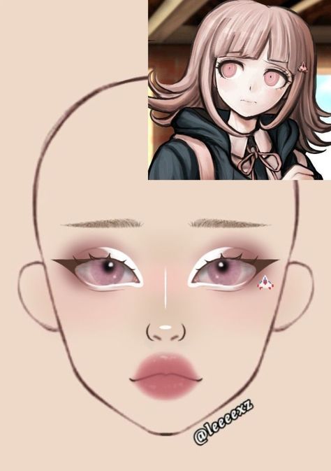 Makeup Hooded Eyes, Makeup Charts, Korean Makeup Tips, Anime Eye Makeup, Makeup Fails, Makeup Korean, Gyaru Makeup, Face Charts, Makeup Drawing