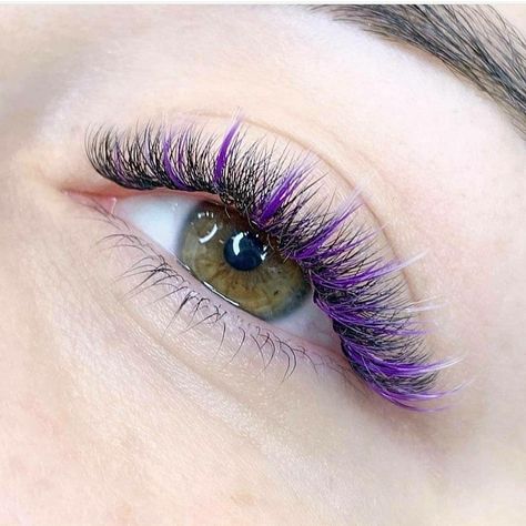 Ombre Lash Extensions, Purple Lash Extensions, Statement Makeup, Pony Makeup, Eyelash Extensions Styles, Lash Extensions Styles, Perfect Eyelashes, Pretty Lashes, Eyelash Extentions