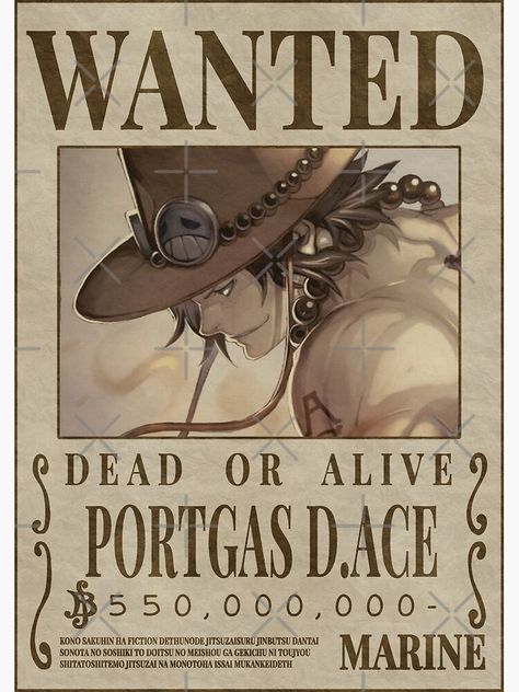 Sanji Ace, Fire Fist Ace, Wanted One Piece, One Piece Poster, Poster Manga, Gol D Roger, One Piece Bounties, Zoro Sanji, Wanted Poster