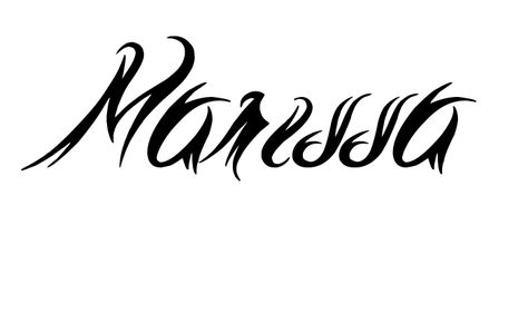 Tattoo Name Marissa using the font style Tribal Script Michaela Name Tattoo, Malia Name Tattoo, Maria Tattoo Design Name, Maiden Name Tattoo, Amelia Tattoo Name Fonts, Name Creator, Create Your Own Tattoo, Own Tattoo, Tattoo Name