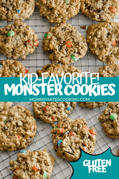 Gluten Free Monster Cookies Recipes, Gluten Free Cowboy Cookies, Flourless Monster Cookies, Monster Cookies Gluten Free, Moster Cookies, Mrs Fields Cookies, Gluten Free Monster Cookies, Gluten Free Pantry, Monster Cookies Recipe