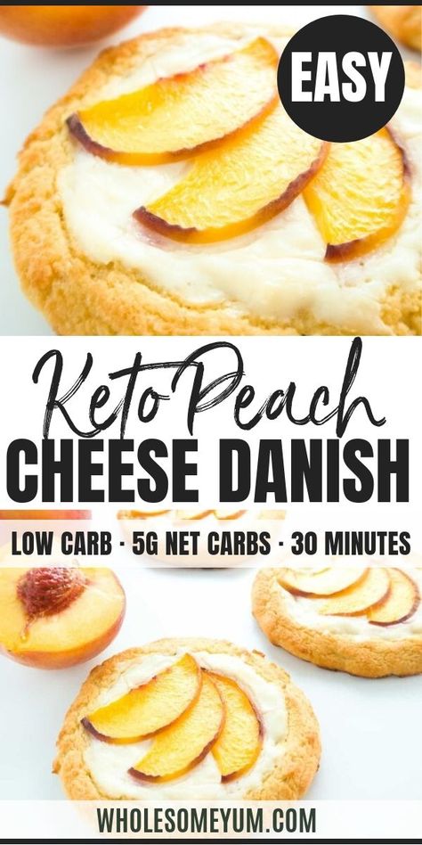 Keto Danish, Recipe With Peaches, Healthy Peach Recipes, Peaches Cream Cheese, Nectarine Recipes, Cheese Danish Recipe, Danish Recipe, Ketogenic Diet Food List, Cheese Danish