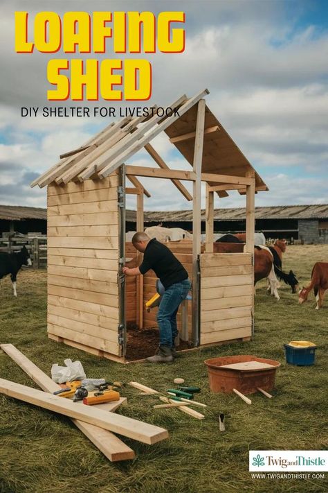 Loafing Shed Loafing Shed Plans, Diy Shelter, Shed Diy, Loafing Shed, Construction Techniques, Shed Roof, Amazing Diy, Diy Tips, Shed Plans