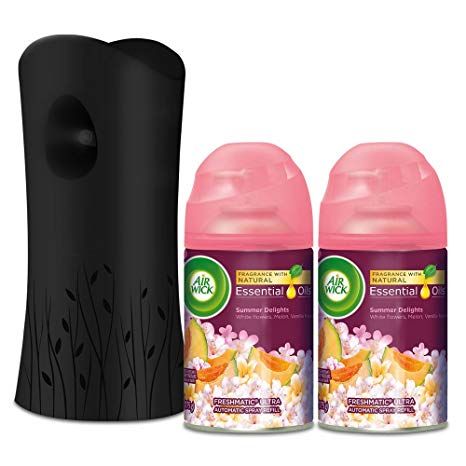 Air Wick Life Scents Freshmatic Automatic Spray Kit (Gadget + 2 Refills), Summer Delights, Air Freshener Air Wick, Fresh Fragrances, Natural Fragrances, Air Fresheners, Air Freshener, Starter Kit, Household Items, Wax Melts, Dish Soap Bottle