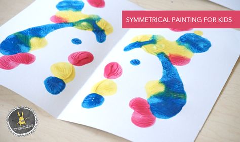 Symmetrical Butterfly Prints Symmetrical Painting, Symmetrical Butterfly, Butterfly Prints, Indoor Crafts, Homemade Paint, Rock Painting Tutorial, Toddler Art Projects, Rainy Day Crafts, Painting Activities