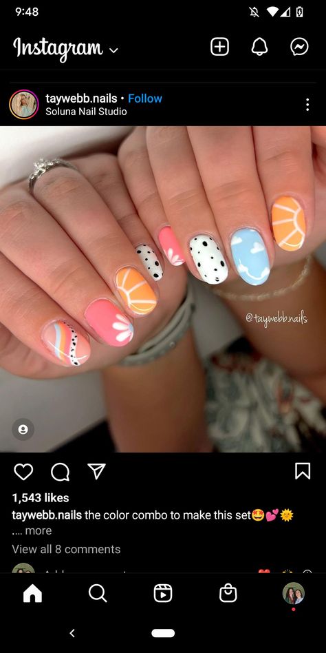 Teacher Nail Art, Teacher Nails, Western Nails, Boho Nails, August Nails, Hippie Nails, Simple Acrylic Nails, Seasonal Nails, Beach Nails