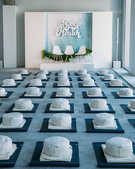 Great set design for wellness event by @weareagenc 🎉🎉🎉 . #EventDesign #SetDesign #EventInspiration #EventDesigner #EventProfs… Launch Event Ideas, Yoga Marketing, Wellness Event, Marketing Activations, Wellness Workshop, Wellness Studio, Throwing It Back, Event Stage, Business Photoshoot