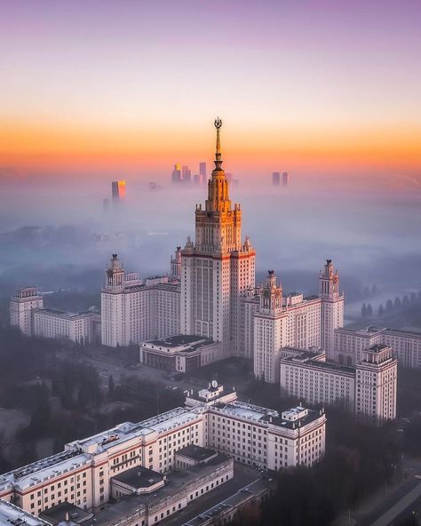 Moscow Winter, Moscow State University, Russia Travel, Urban Architecture, Futuristic City, Future Travel, Architecture Sketch, City Aesthetic, Beautiful Places To Travel