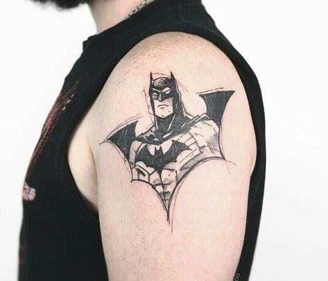 Batman Sleeve, Batman Tattoo Ideas, Batman Tattoos, Tatuagem Masculina Pequena, Medieval Tattoo, Batman Tattoo, Future Tattoo Ideas, Tattoo Aesthetic, Scott Campbell