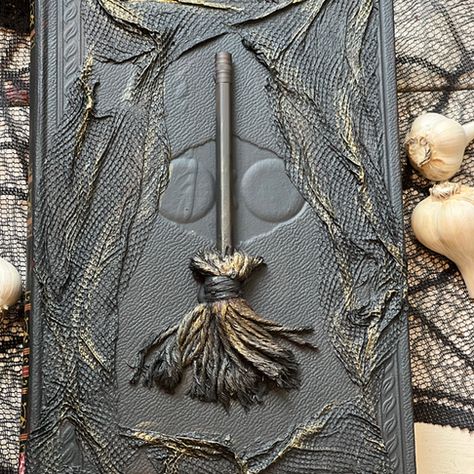 DIY Spooky Halloween Grimoire Diy Grimoire, Old Encyclopedias, Witchy Stuff, Brown Paint, Leather Texture, Hot Glue Gun, Find Picture, Next Chapter, Diy Halloween