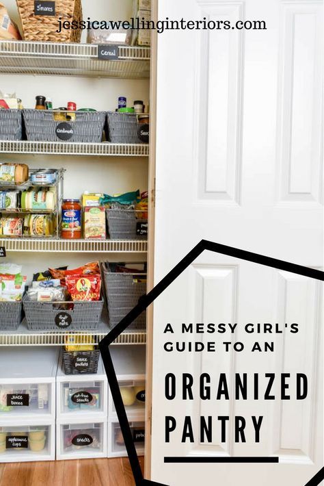 Are you scared to open your pantry door? I'll show you how to conquer to food storage chaos before the kids go back to school! Sliding Door Pantry Organization, Sliding Door Pantry, Kitchen Decluttering, Closet On A Budget, Pantry Closet Organization, Houses Decor, China Closet, Organized Pantry, Decluttering Ideas