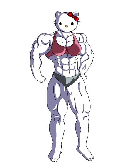 Hello Kitty Bodybuilder, Muscular Hello Kitty, Kitty Mamadisima, Muscle Hello Kitty, Hello Kitty Muscle, Hello Kitty Mamadisima, Hello Kitty Gym, Hello Kitty Imagenes, Trill Art