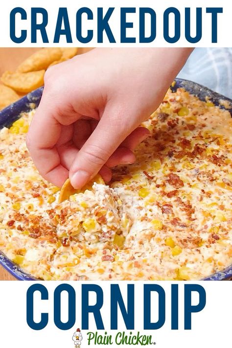 Cracked Out Corn Dip, Corn Cream, Cracked Out, Corn Dip, Dip Recipes Easy, Snack Dip, Snacks Für Party, Yummy Dips, Party Food Appetizers