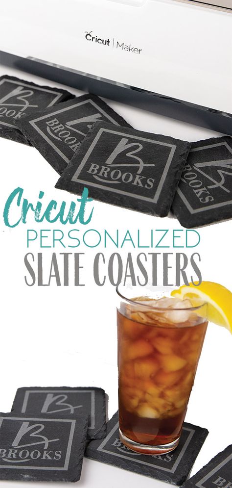 Diy Coasters Tile Cricut, Diy Slate Coasters, How To Etch Slate, Diy Cricut Coasters, Cricut Housewarming Gift Ideas, Etched Glass Wedding Gift Ideas, Cricut Wedding Projects Great Gifts, Etching Slate, Circuit Coasters