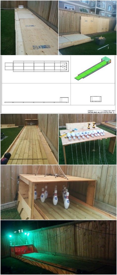 Fun Summer Project: How to Build Your Own Backyard Bowling Alley Backyard Bowling Alley, Backyard Bowling, Outdoor Bowling, Diy Bowling, Diy Yard Games, Laying Decking, Door Games, Wood Games, Summer Things