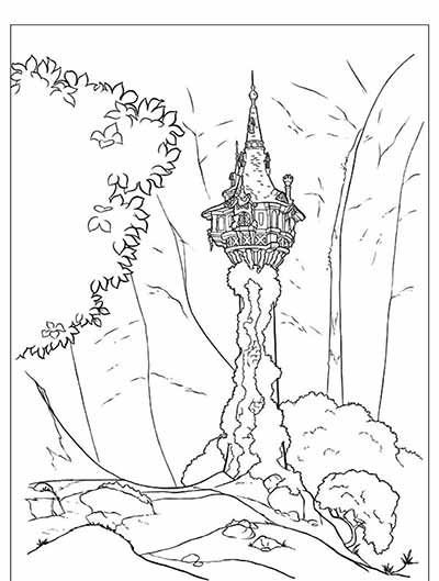 Coloring Pages Rapunzel, Tangled Printables, Tangled Castle, Rapunzel Coloring, Rapunzel Castle, Tangled Coloring Pages, Rapunzel Coloring Pages, Tangled Tower, Chateau Disney