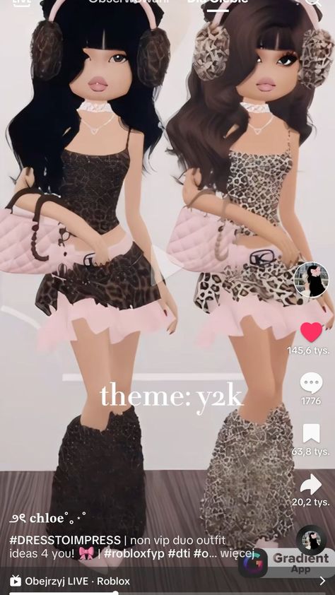 Dress to Impress duo Y2k Fashion Dresses, Y2k Costume, Duo Dress, Royal High Outfits Ideas Cheap, Fancy Dress Code, Roblox Emo Outfits, Aesthetic Roblox Royale High Outfits, Iconic Dresses, Game Dresses