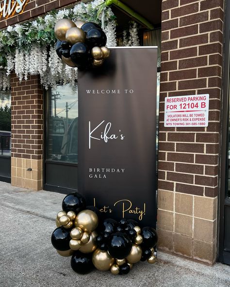 Everything came together so perfectly with @heraldcompass ! Decor duo. • • • • • #balloondecor #eventstylist #decor #balloonwall #balloongarland #organicballoons #glamlifeparty #balloondisplay #southeastballoons #partydecorations #goldandblackballoons #loveballoons #balloondecor #glamballoons #tuftexballoons #balloons #balloonarch #balloondecor #balloongarland #balloondecorations #dmvballoonartist #dmvballoondecor #ballonsign #Customsigns #makkcreations #dmveventplanner Black And White Balloons, Black And Gold Balloons, Balloon Display, Mario Birthday, Golden Birthday, Balloon Wall, White Balloons, Gold Balloons, Balloon Arch