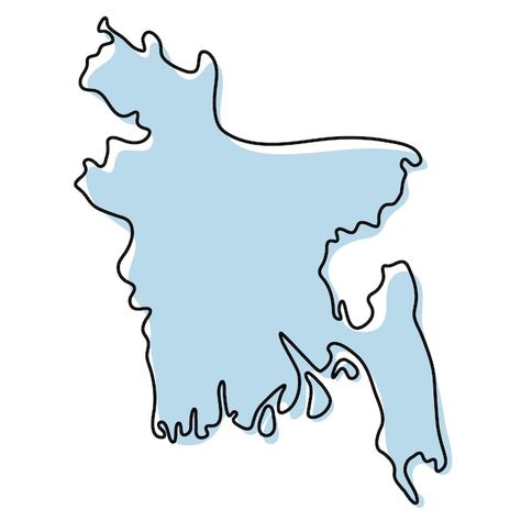 Bangladesh Map Drawing, Bangladesh Map Illustration, Bangladesh Map Art, Map Of Bangladesh, Bangladesh Map, Blue Sketch, Map Icon, Patchwork Sleeve, Map Outline