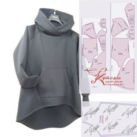 Pola Jaket, Hoodie Sewing, Hoodie Sewing Pattern, Diy Clothes Design, Hoodie Pattern, Blouse Drafting Patterns, Diy Blouse Pattern, Blouse Pattern Sewing, Sweatshirts Pattern