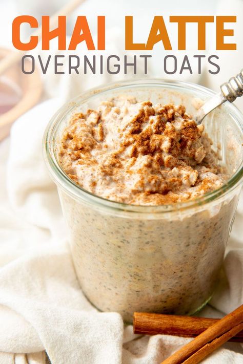 Basic Overnight Oats, Latte Overnight Oats, Chai Overnight Oats, Oats With Yogurt, Overnight Oats In A Jar, Overnight Oats With Yogurt, Easy Overnight Oats, Oat Recipes Healthy, Overnight Oats Recipe Healthy