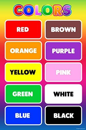 Colors Poster Chart Sign Educational Rules Teacher Supplies For Classroom School Decor Teaching Toddler Kids Elementary Learning Decorations Homeschool Cool Wall Decor Art Print Poster 16x24 Colors Poster, Phonics Posters, Color Flashcards, Elementary Learning, Certificate Design Template, Preschool Colors, Teaching Toddlers, School Decor, Teaching Colors