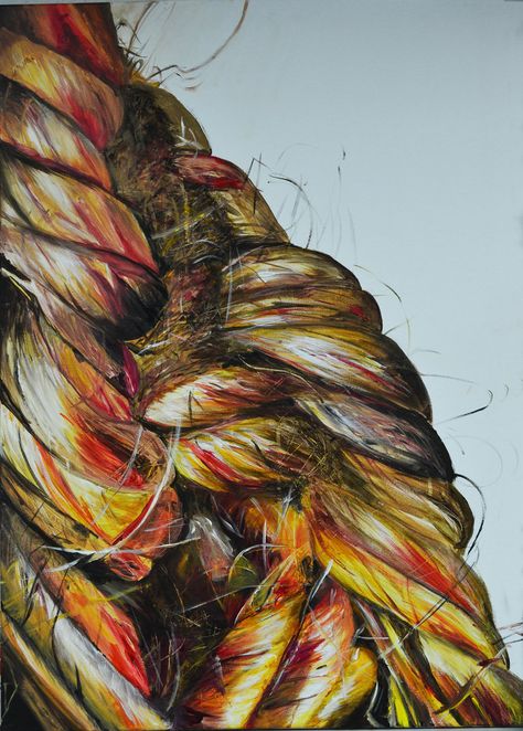 Acrylic Rope Painting by anushemar Gcse Art Lock 2023, Close Up Art Gcse Title Page, Rope Painting, Artist Analysis, Olivia Rogers, Rope Drawing, Ship Yard, Close Up Art, A Level Art Sketchbook