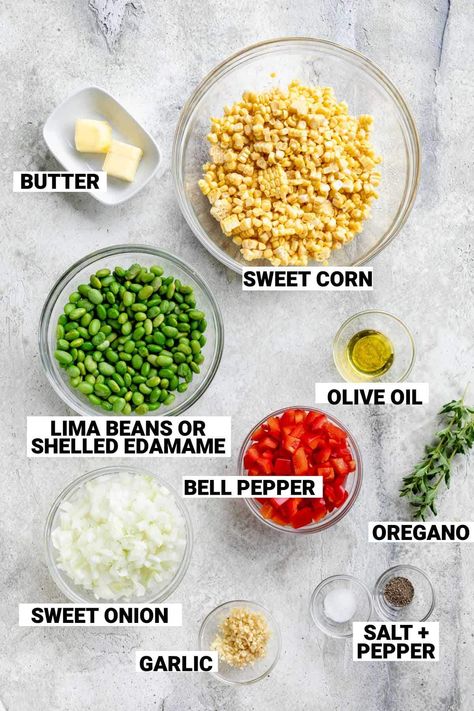 Simple Corn Succotash - Healthy Seasonal Recipes Frozen Lima Beans, Edamame Succotash, Beans Recipe Healthy, Lima Bean Recipes, Succotash Recipe, Corn Succotash, Freeze Beans, Veggie Side Dish, Lima Bean